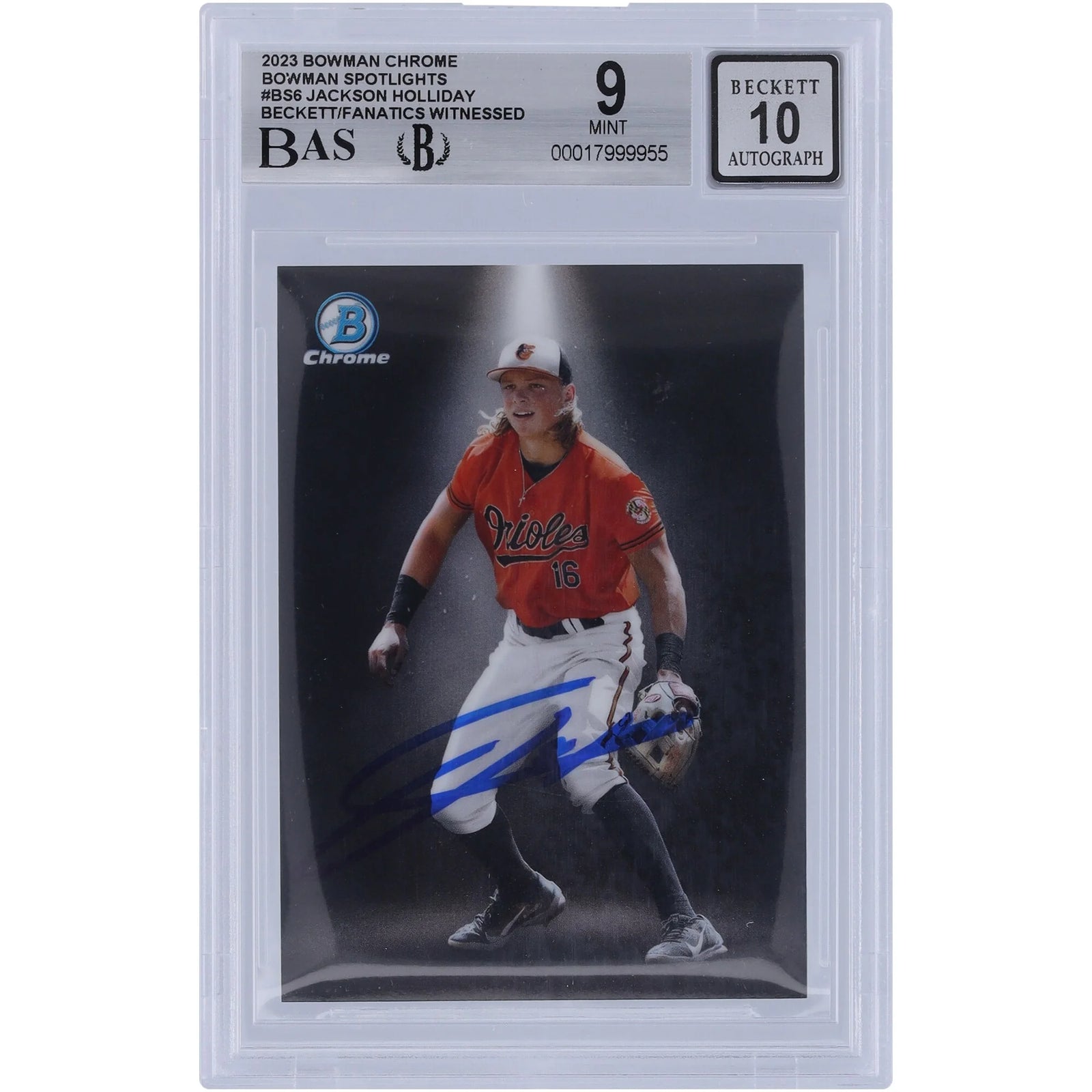 Jackson Holliday Signed 2023 Bowman Chrome Bowman Spotlights #BS-6 | Beckett Authenticated