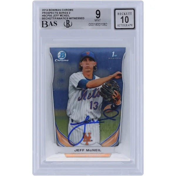 Jeff McNeil Signed 2014 Bowman Chrome Prospects #BCP56 | Graded 9