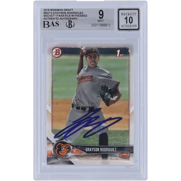 Grayson Rodriguez Signed 2018 Bowman Draft #BD-73 Card | Beckett Authenticated 9