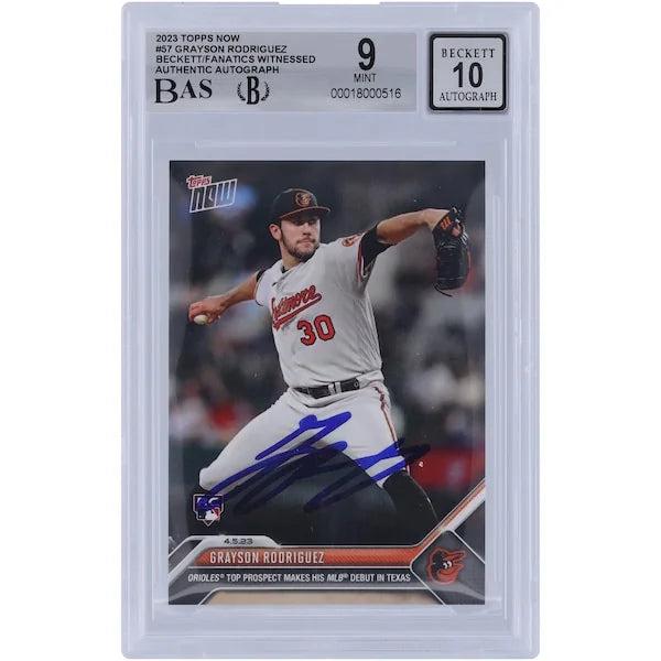 Grayson Rodriguez Signed 2023 Topps Now #57 Rookie Card | Beckett Authenticated 9