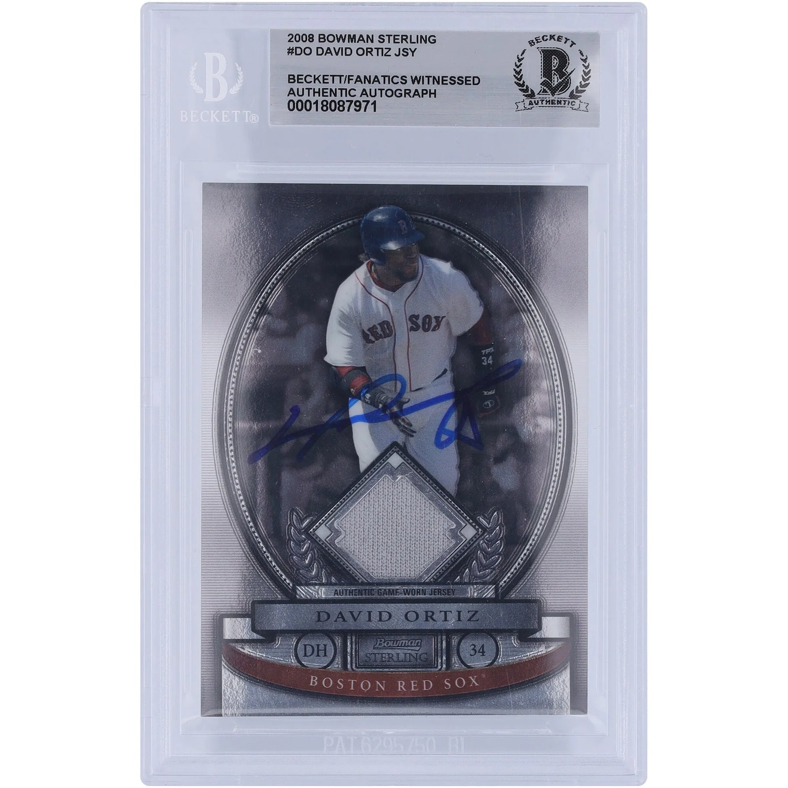 David Ortiz Signed 2008 Bowman Sterling Jersey Relic Card | #BS-DO