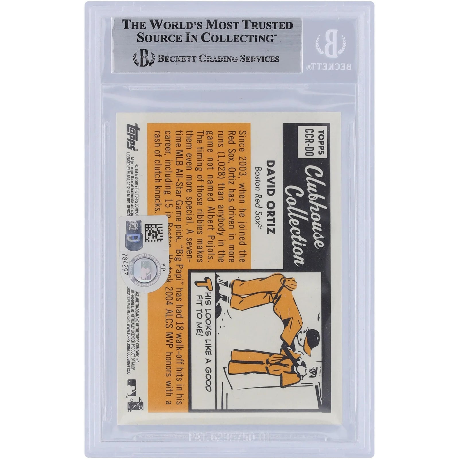 David Ortiz Signed 2012 Topps Heritage Clubhouse Collection Jersey Relic Card | Beckett Au