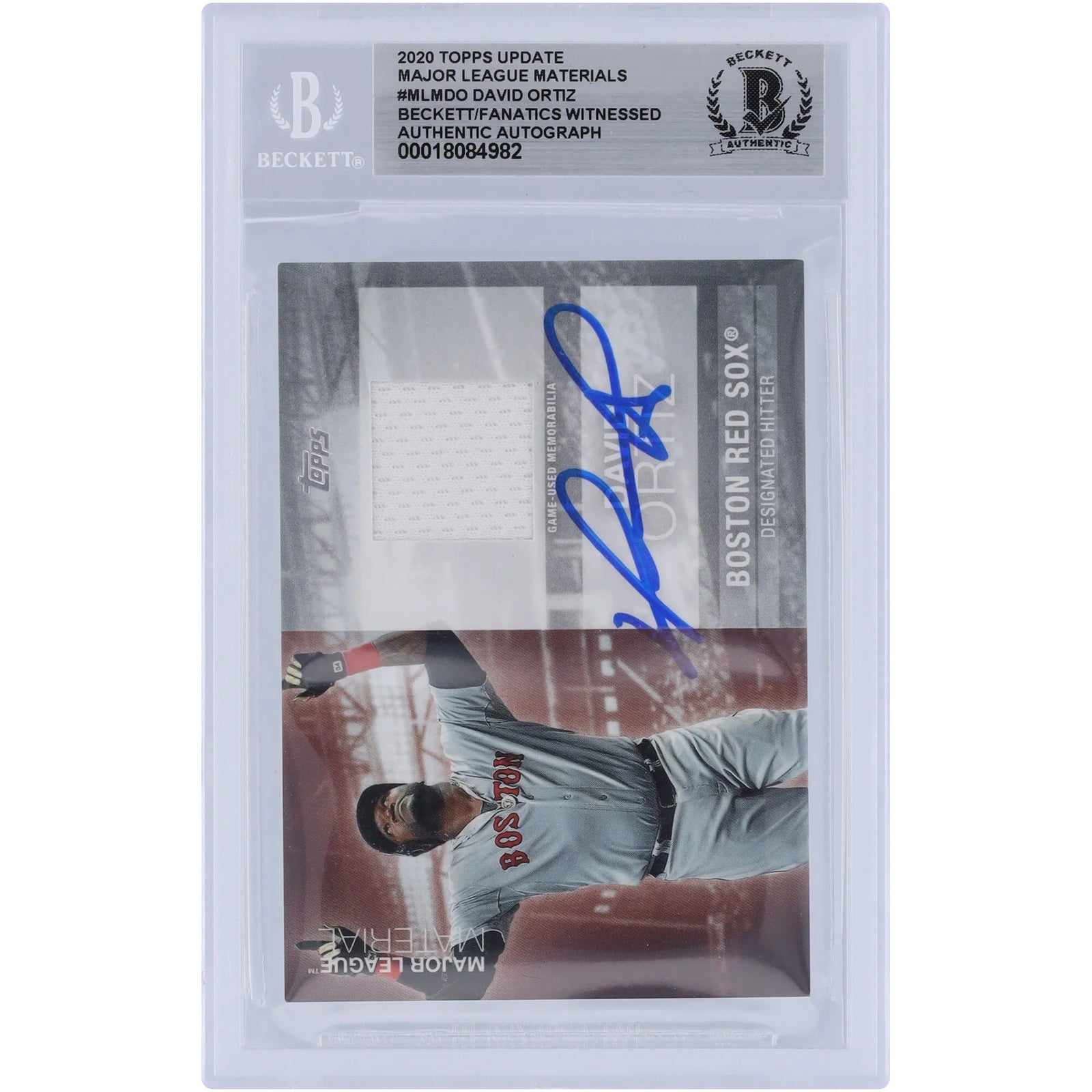 David Ortiz Signed 2020 Topps Update Jersey Relic Card | Beckett Authenticated