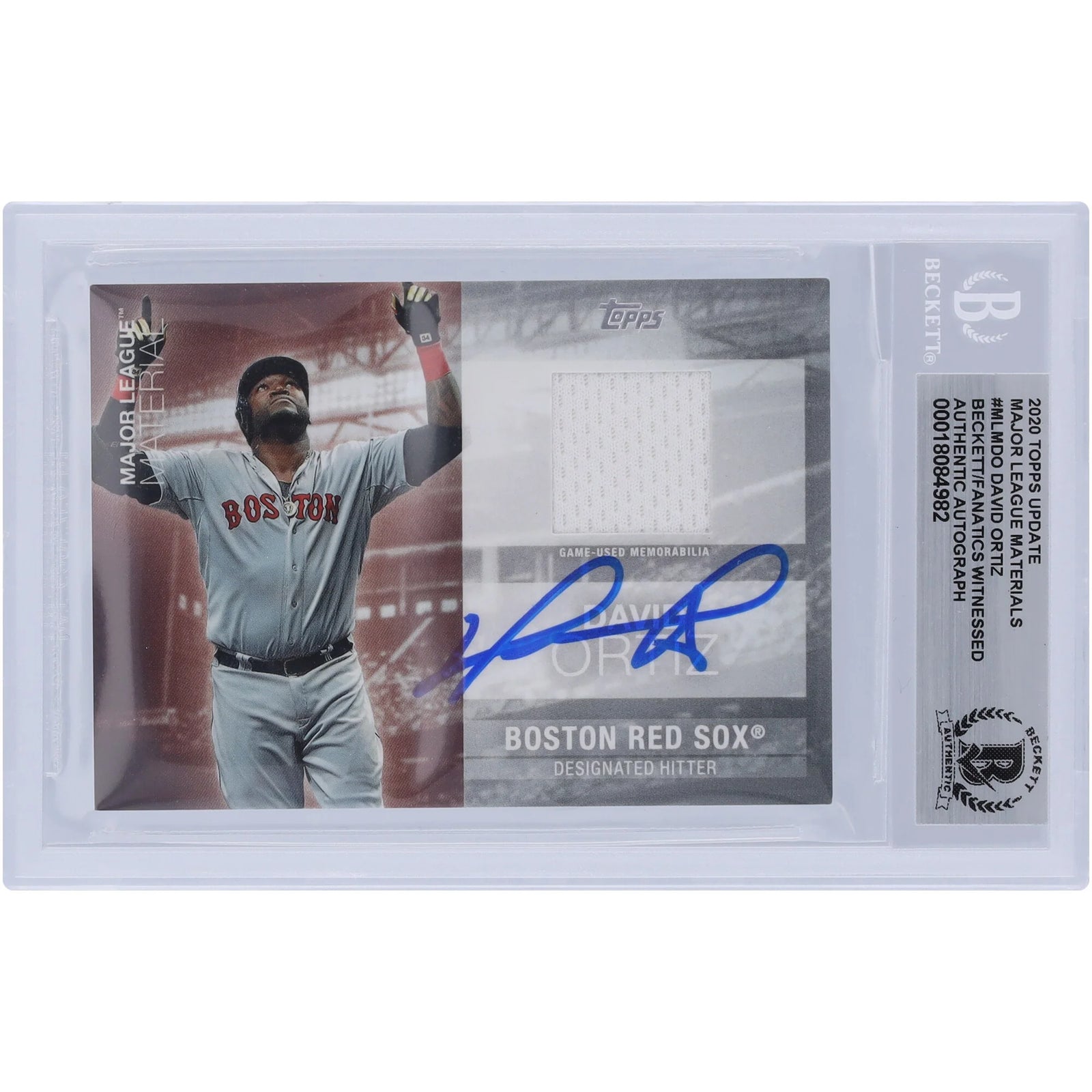David Ortiz Signed 2020 Topps Update Jersey Relic Card | Beckett Authenticated