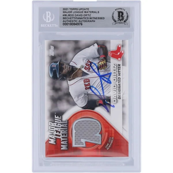 David Ortiz Boston Red Sox Autographed 2021 Topps Update Major League Material Jersey Relic #MLM-DO Beckett Fanatics Witnessed Authenticated Card - F2