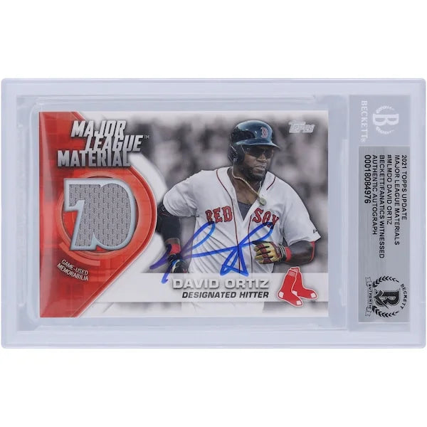 David Ortiz Boston Red Sox Autographed 2021 Topps Update Major League Material Jersey Relic #MLM-DO Beckett Fanatics Witnessed Authenticated Card - F2