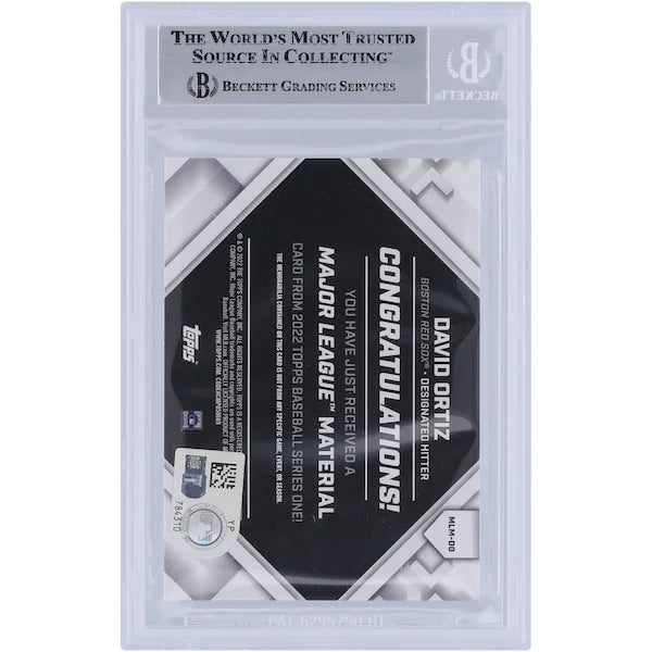 David Ortiz Signed 2022 Topps Series One Jersey Relic Card | Beckett Authenticated