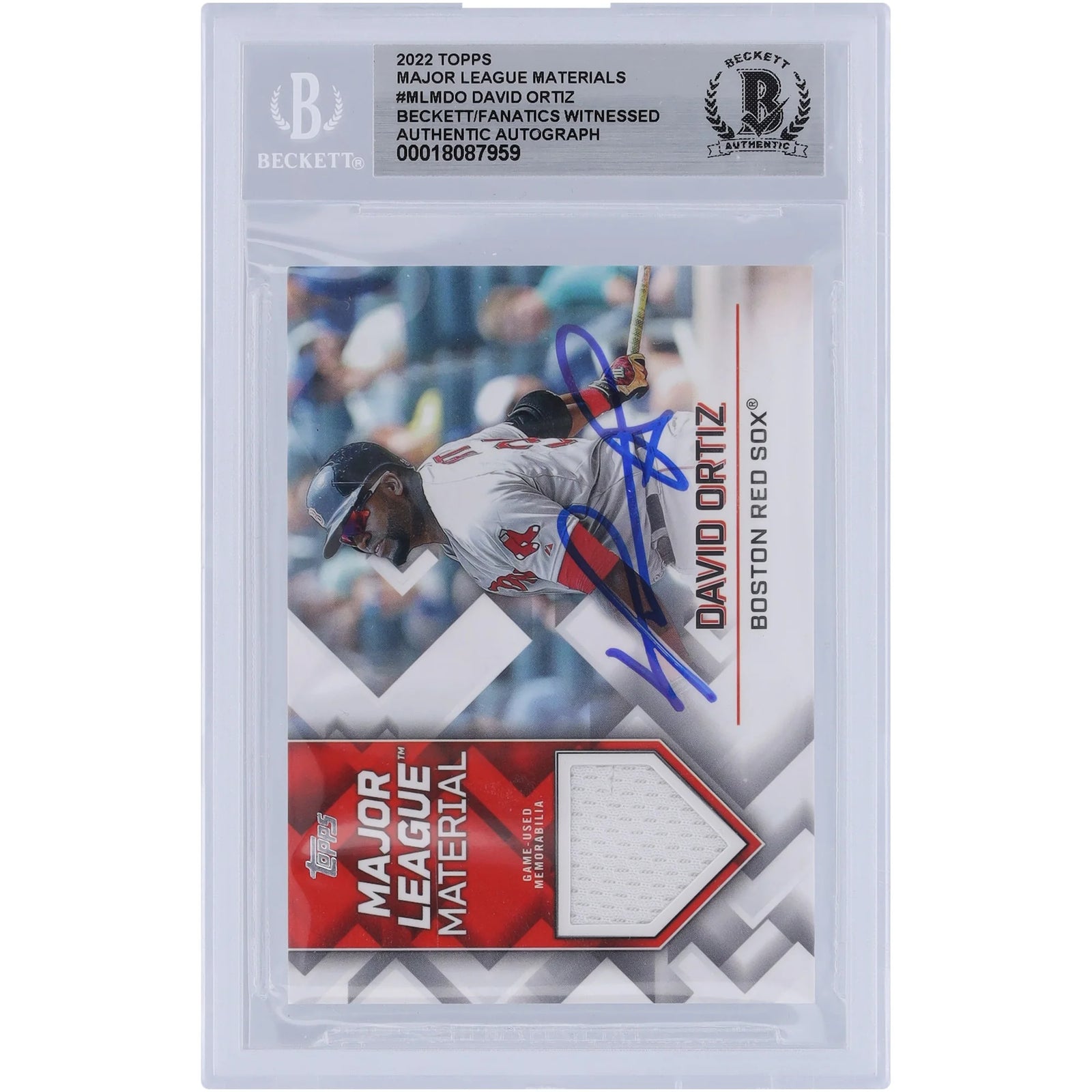 David Ortiz Signed 2022 Topps Series One Jersey Relic Card | Beckett Authenticated