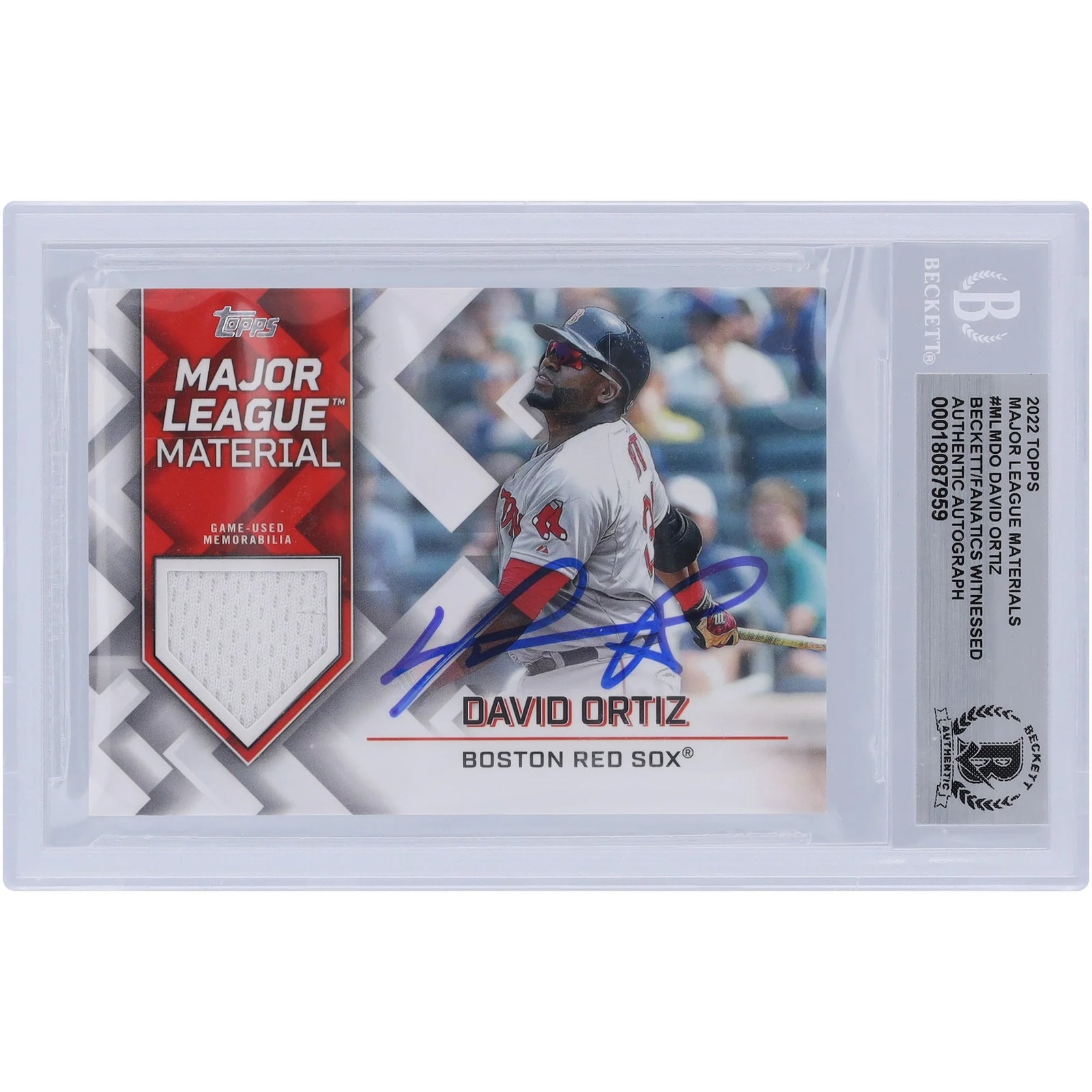 David Ortiz Signed 2022 Topps Series One Jersey Relic Card | Beckett Authenticated