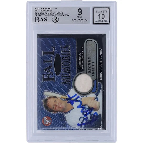 George Brett Signed 2002 Topps Pristine Fall Memories Jersey Relic Card | Beckett Authenti