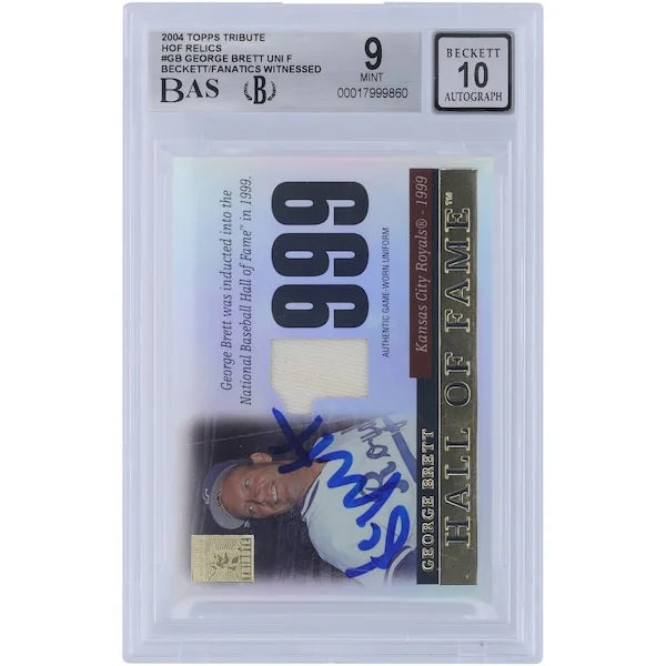George Brett Signed 2004 Topps Tribute Hall of Fame Jersey Relic Card | Graded 9/10