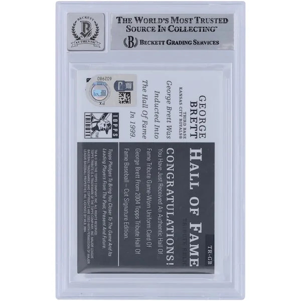 George Brett Signed 2004 Topps Tribute Hall of Fame Jersey Relic Card | Graded 9/10