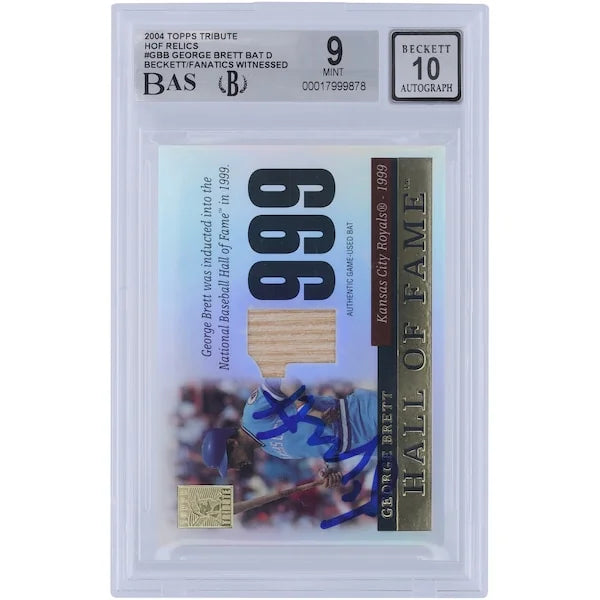 George Brett Signed 2004 Topps Tribute Hall of Fame Bat Relic Card | Beckett Authenticated