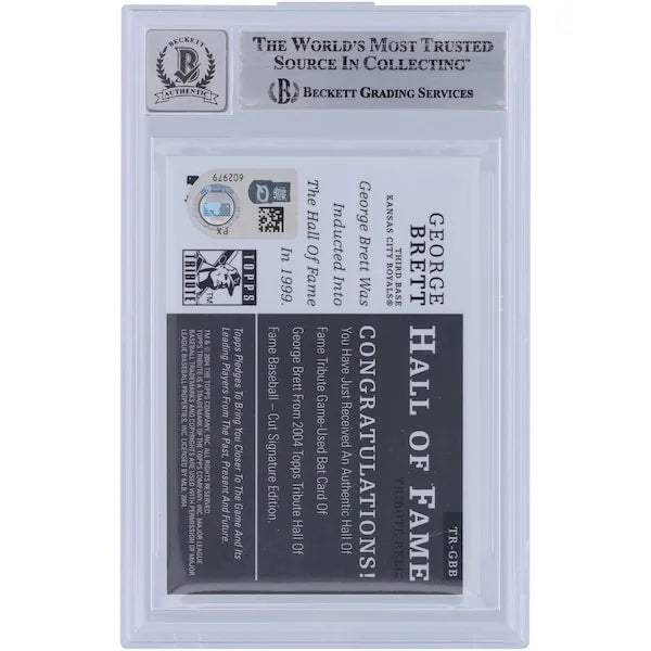 George Brett Signed 2004 Topps Tribute Hall of Fame Bat Relic Card | Beckett Authenticated