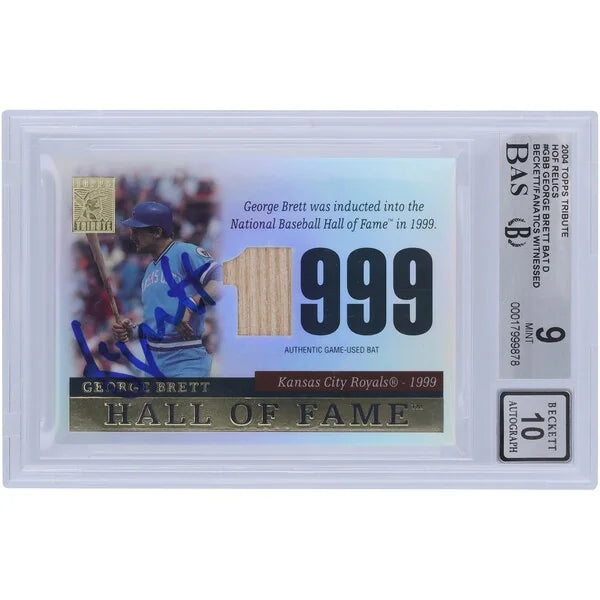 George Brett Signed 2004 Topps Tribute Hall of Fame Bat Relic Card | Beckett Authenticated