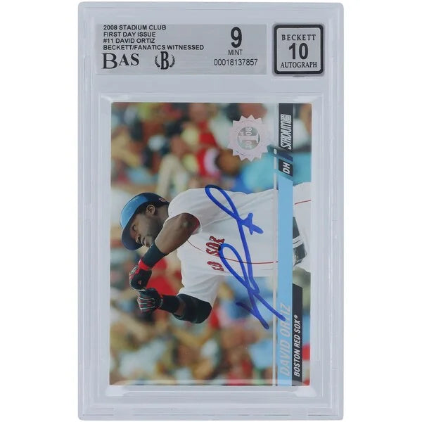 David Ortiz Signed 2008 Topps Stadium Club #11 | Beckett 9/10