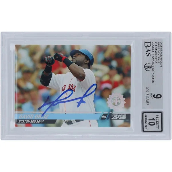 David Ortiz Signed 2008 Topps Stadium Club #11 | Beckett 9/10