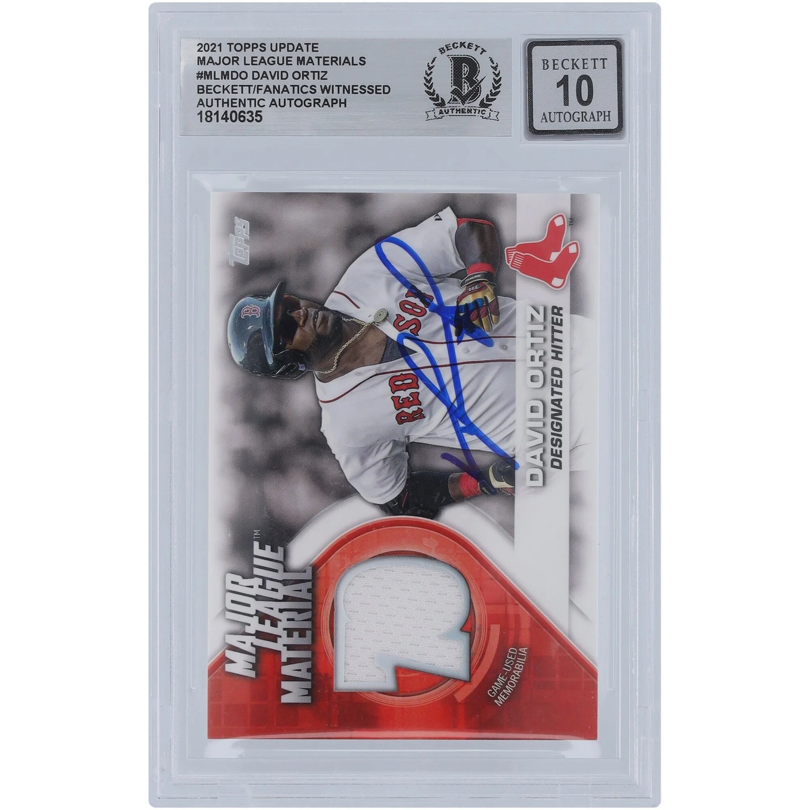 David Ortiz Signed 2021 Topps Update Jersey Relic Card | Graded 10