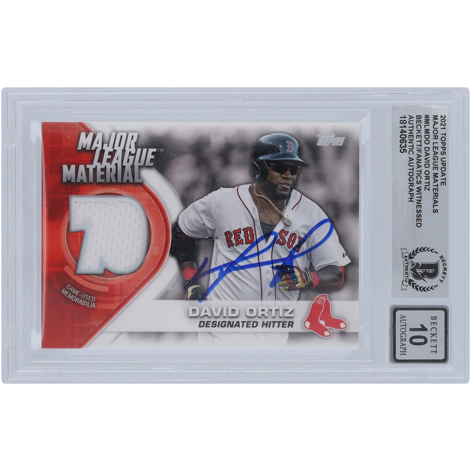 David Ortiz Signed 2021 Topps Update Jersey Relic Card | Graded 10