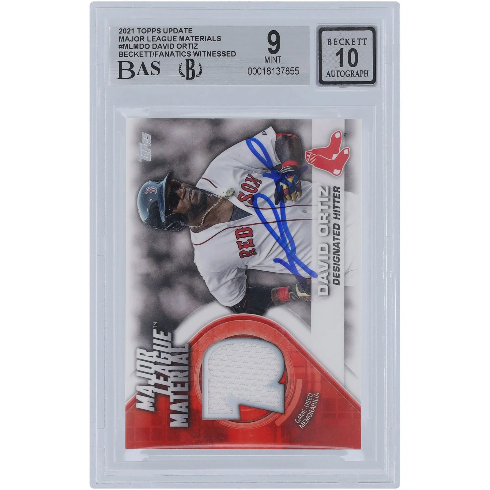 David Ortiz Signed 2021 Topps Update Jersey Relic Card | Graded 9
