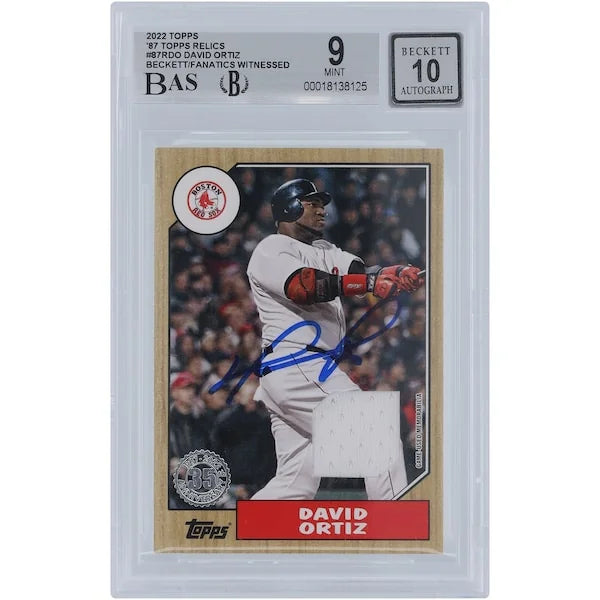 David Ortiz Signed 2022 Topps '87 Jersey Relic #87R Card | Graded 9