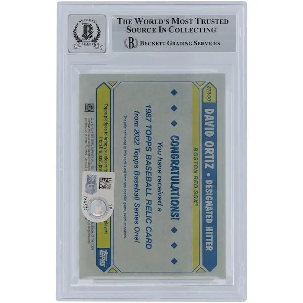 David Ortiz Signed 2022 Topps '87 Jersey Relic #87R Card | Graded 9