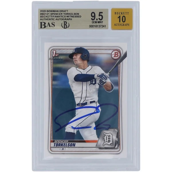 Spencer Torkelson Signed 2020 Bowman Draft #BD-121 | Graded 9.5