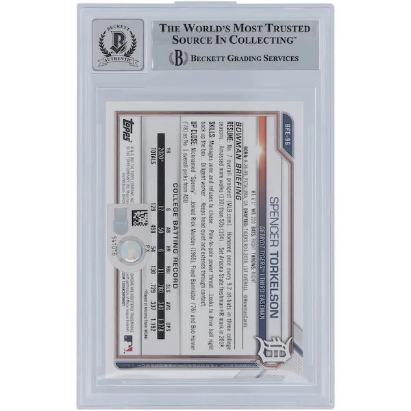 Spencer Torkelson Signed 2021 Bowman 1st Edition #BFE-96 | Graded 9
