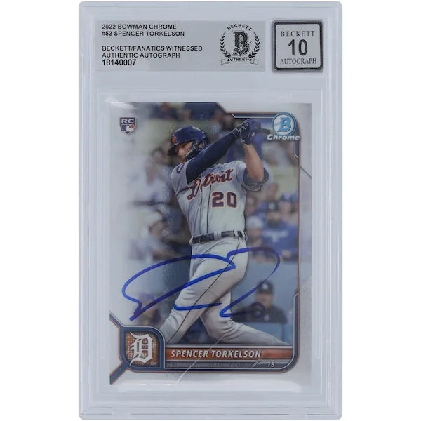 Spencer Torkelson Signed 2022 Bowman Chrome #53 Rookie Card | Graded 10