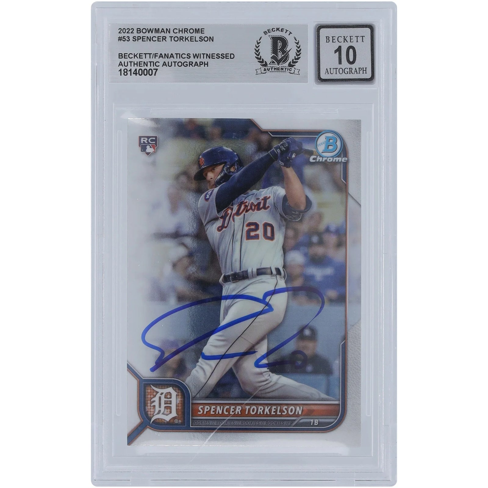 Spencer Torkelson Signed 2022 Bowman Chrome #53 Rookie Card | Graded 10