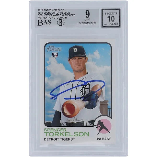 Spencer Torkelson Signed 2022 Topps Heritage #531 Rookie Card | Beckett Authenticated