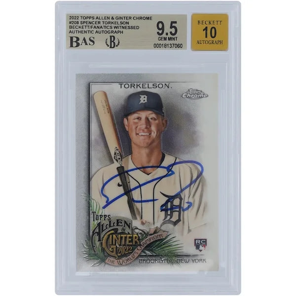 Spencer Torkelson Signed 2022 Topps Allen & Ginter Chrome #208 | Graded 9.5 Rookie Card