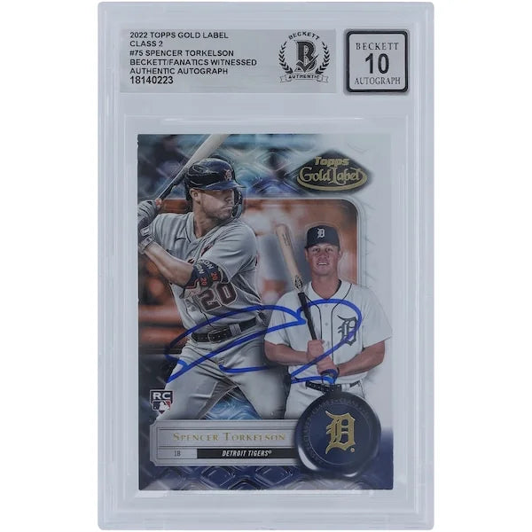 Spencer Torkelson Signed 2022 Topps Gold Label Class 2 #75 Rookie Card | Beckett 10