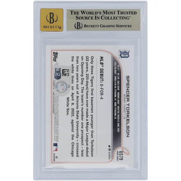 Spencer Torkelson Signed 2022 Topps Update #US79 Rookie Card | Graded 9.5