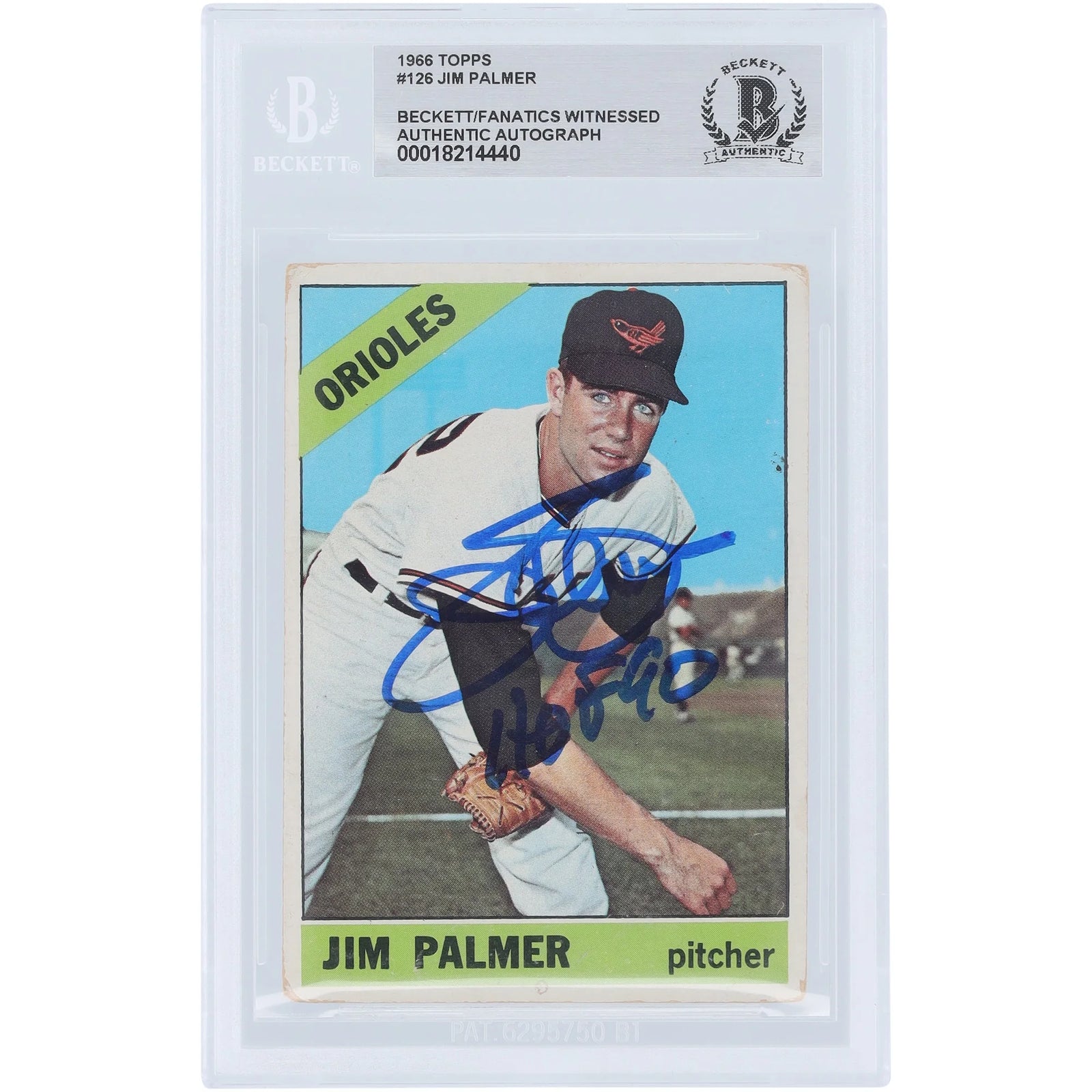 Jim Palmer Baltimore Orioles Autographed 1966 Topps #126 Beckett Fanatics Witnessed Authenticated Rookie Card with "HOF 90" Inscription - F2