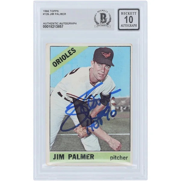 Jim Palmer Signed 1966 Topps #126 Rookie Card | Beckett Graded 10