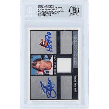 Jim Palmer Signed 2003 Flair Greats Card | Beckett 10 HOF 90