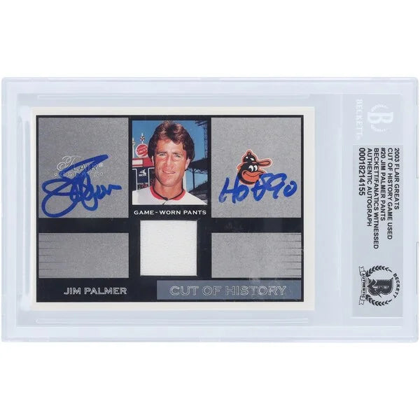 Jim Palmer Signed 2003 Flair Greats Card | Beckett 10 HOF 90