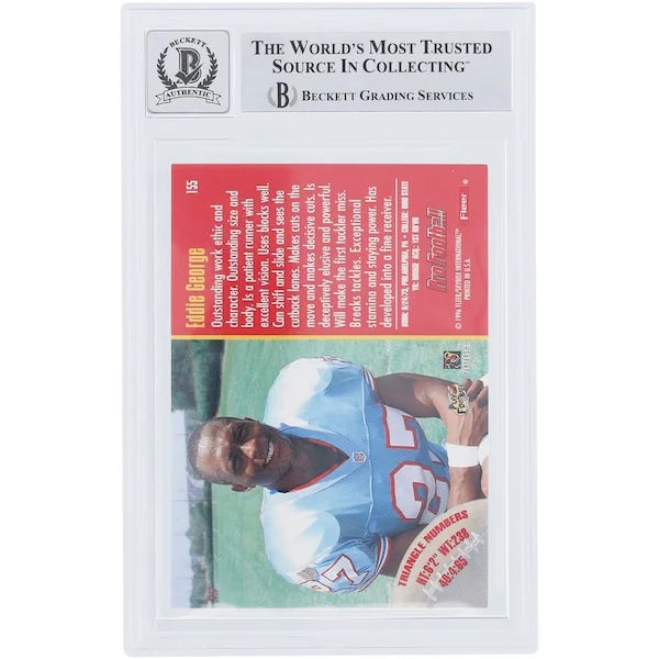 Eddie George Signed 1996 Fleer #155 Rookie Card | Houston Oilers