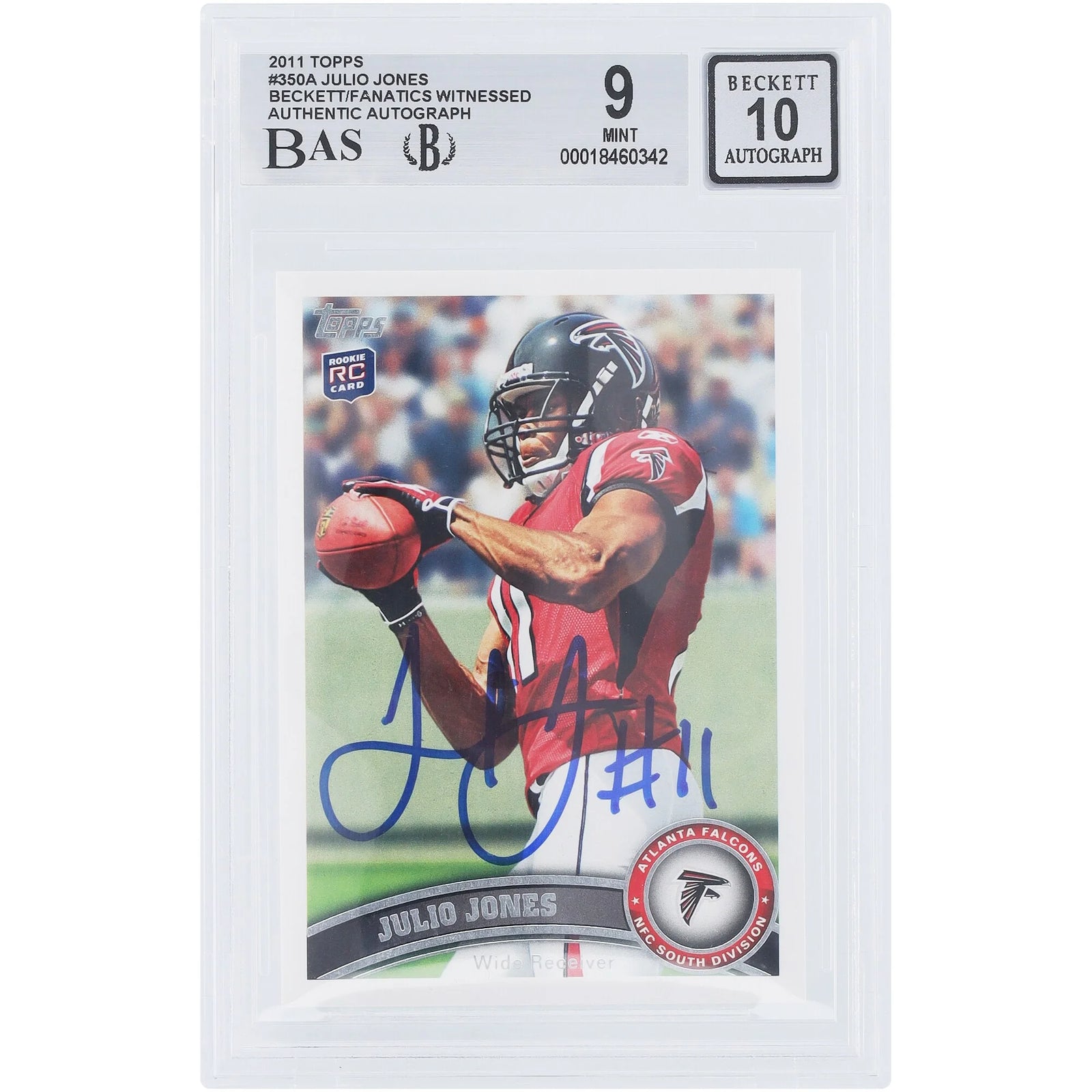 Julio Jones Signed 2011 Topps #350A Rookie Card | Beckett Graded 9