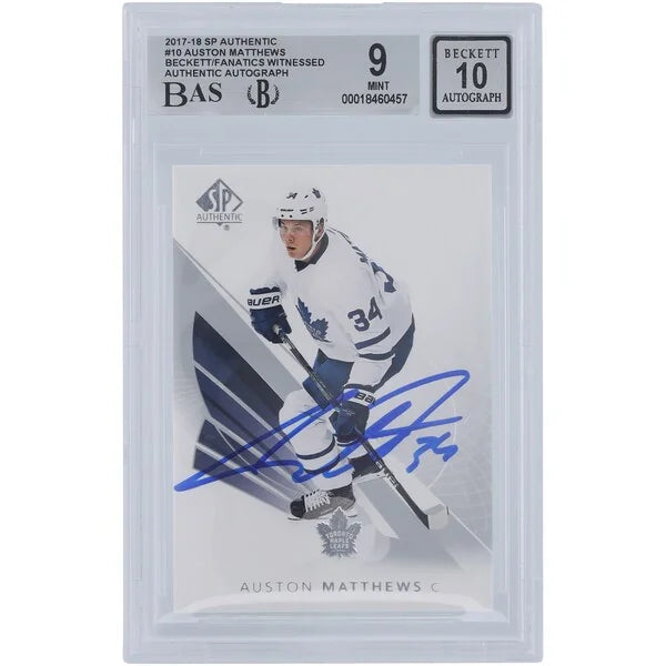 Auston Matthews Signed 2017-18 Upper Deck SP Authentic #10 Card | Beckett 9