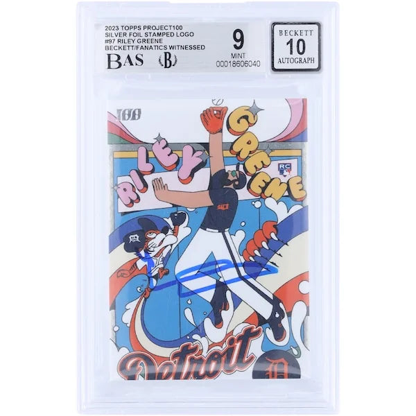 Riley Greene Signed 2023 Topps Project 100 #97 Card | Beckett 9