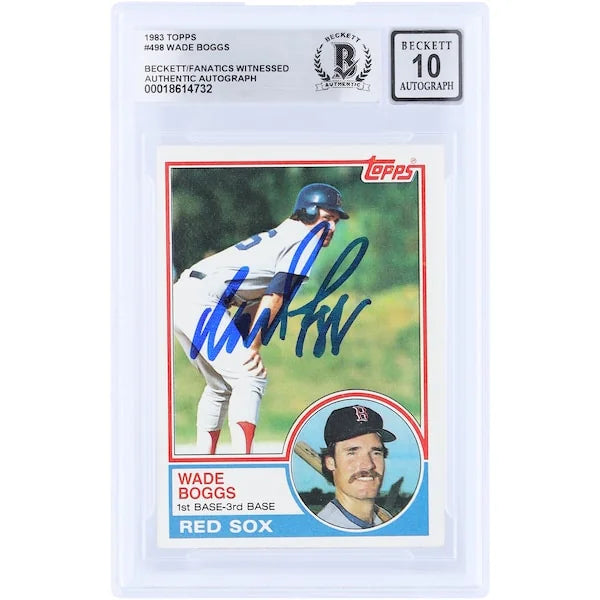 Wade Boggs Signed 1983 Topps #498 Rookie Card | Graded 10