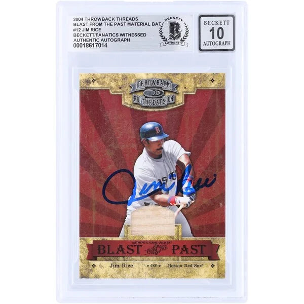 Jim Rice Signed 2004 Donruss Throwback Threads Card | Graded 10