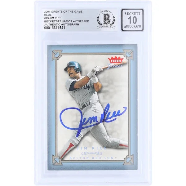 Jim Rice Signed 2004 Fleer Greats Blue Card #29 | Limited #/500