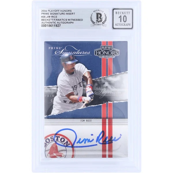 Jim Rice Signed 2004 Playoff Honors Prime Signatures Card | Graded 10