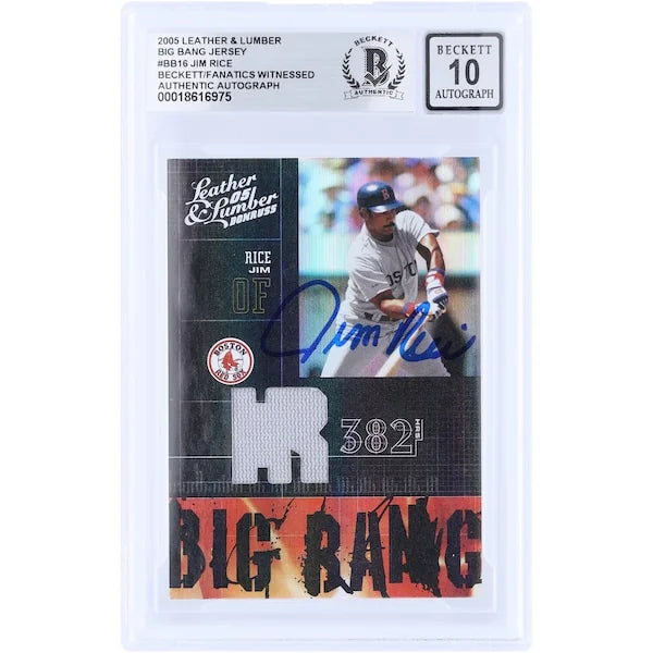 Jim Rice Signed 2005 Donruss Leather & Lumber Card | Graded 10