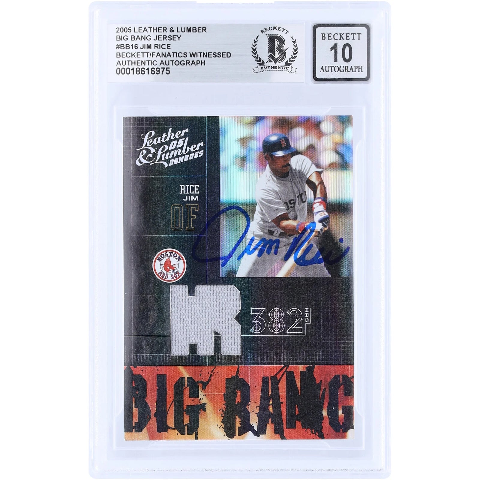 Jim Rice Signed 2005 Donruss Leather & Lumber Card | Graded 10