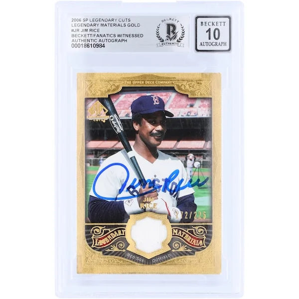 Jim Rice Signed 2006 Upper Deck SP Legendary Cuts Card | Graded 10