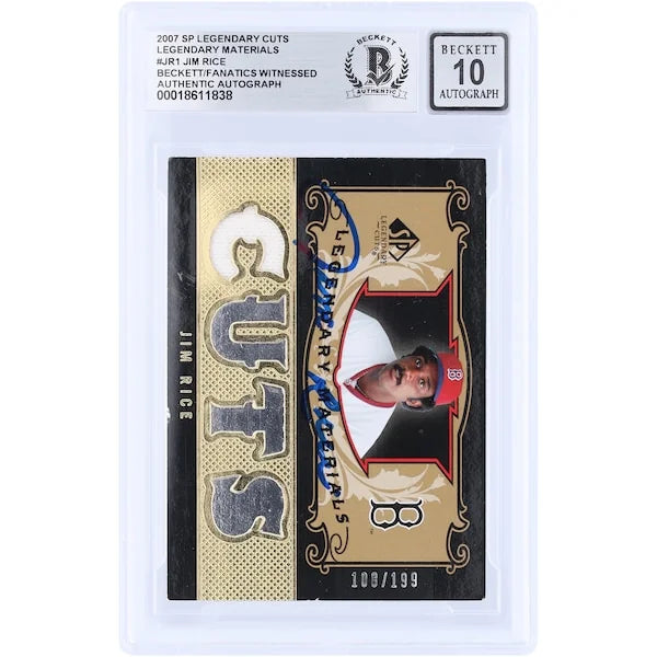 Jim Rice Signed 2007 Upper Deck SP Legendary Cuts Card | Graded 10